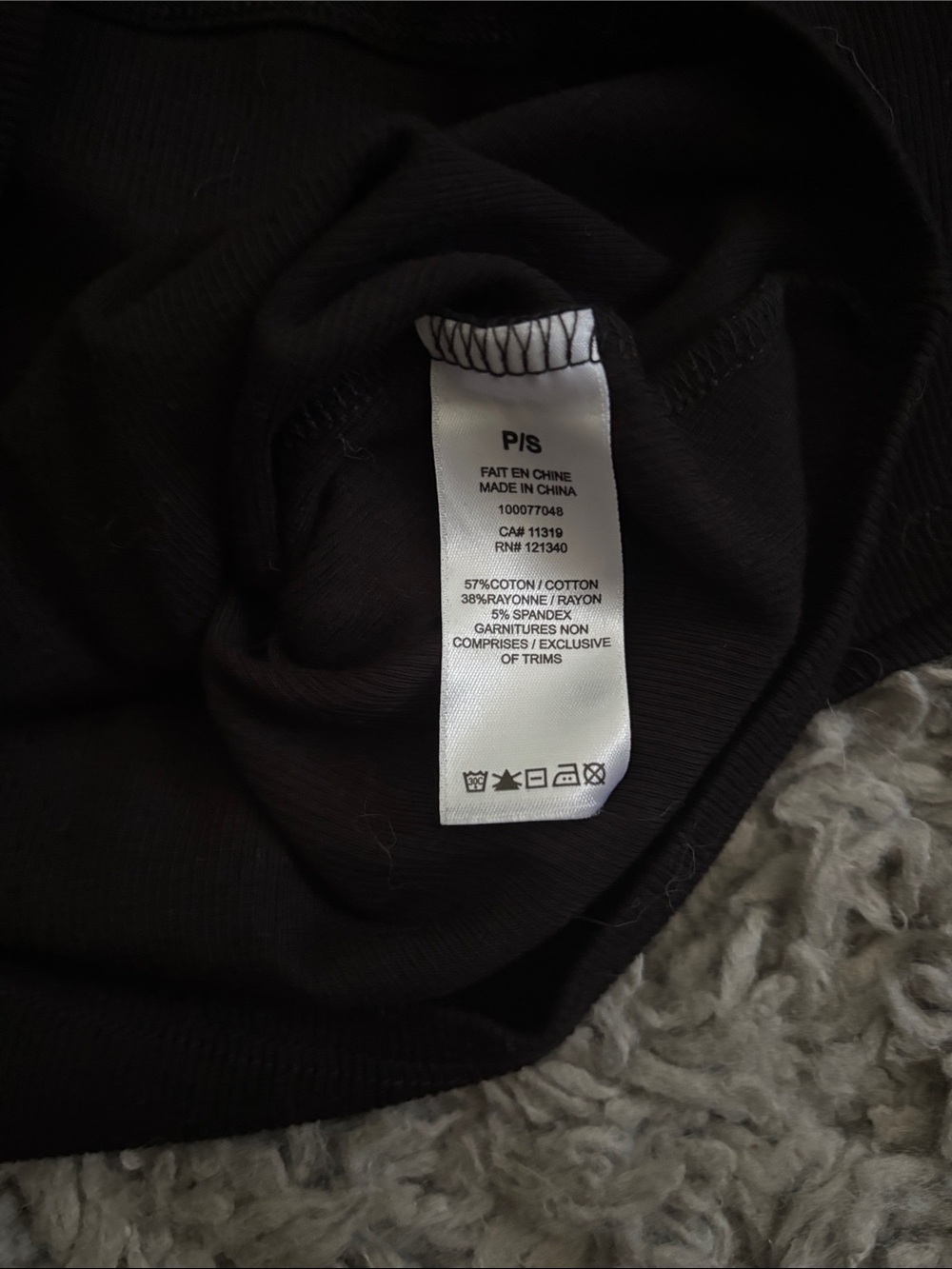 Garage Black Ribbed Crop Tee - Picture 2 of 2